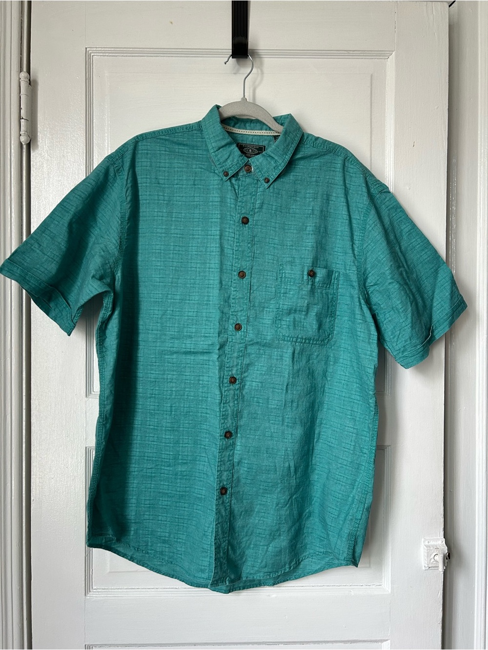G.H. Bass & Co. Teal Short-Sleeve Button-Down Shirt | Large